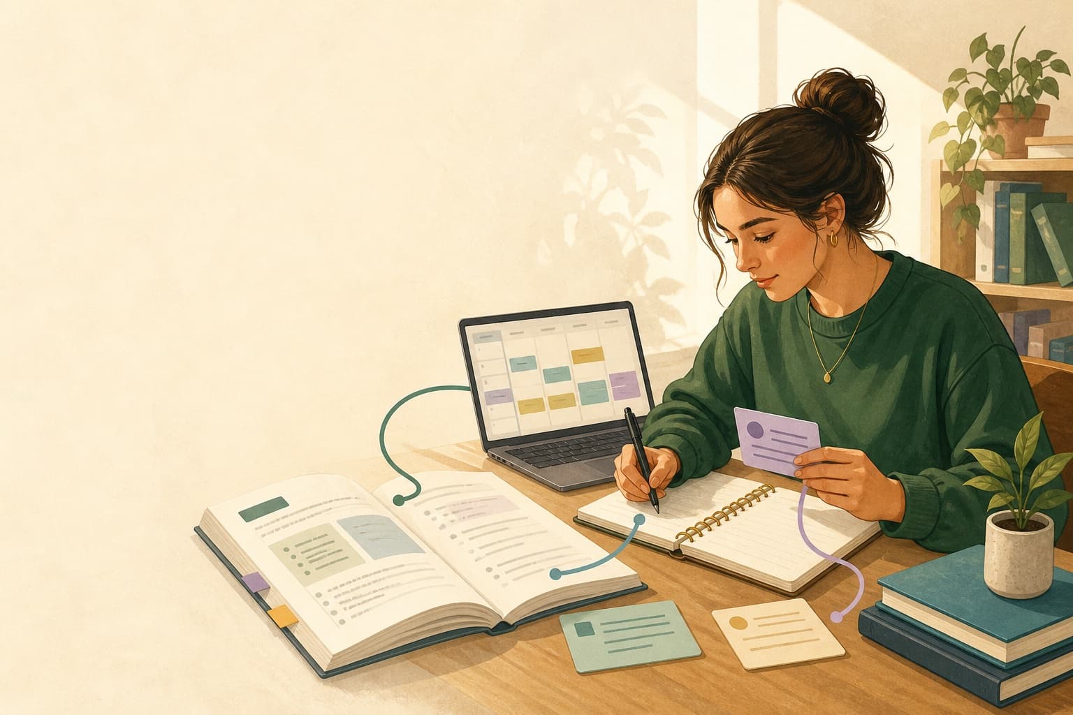 A student turning course materials, deadlines, and practice questions into one study plan